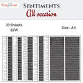 CrafTreat Sentiment Sheets - All Occasions 10 designs