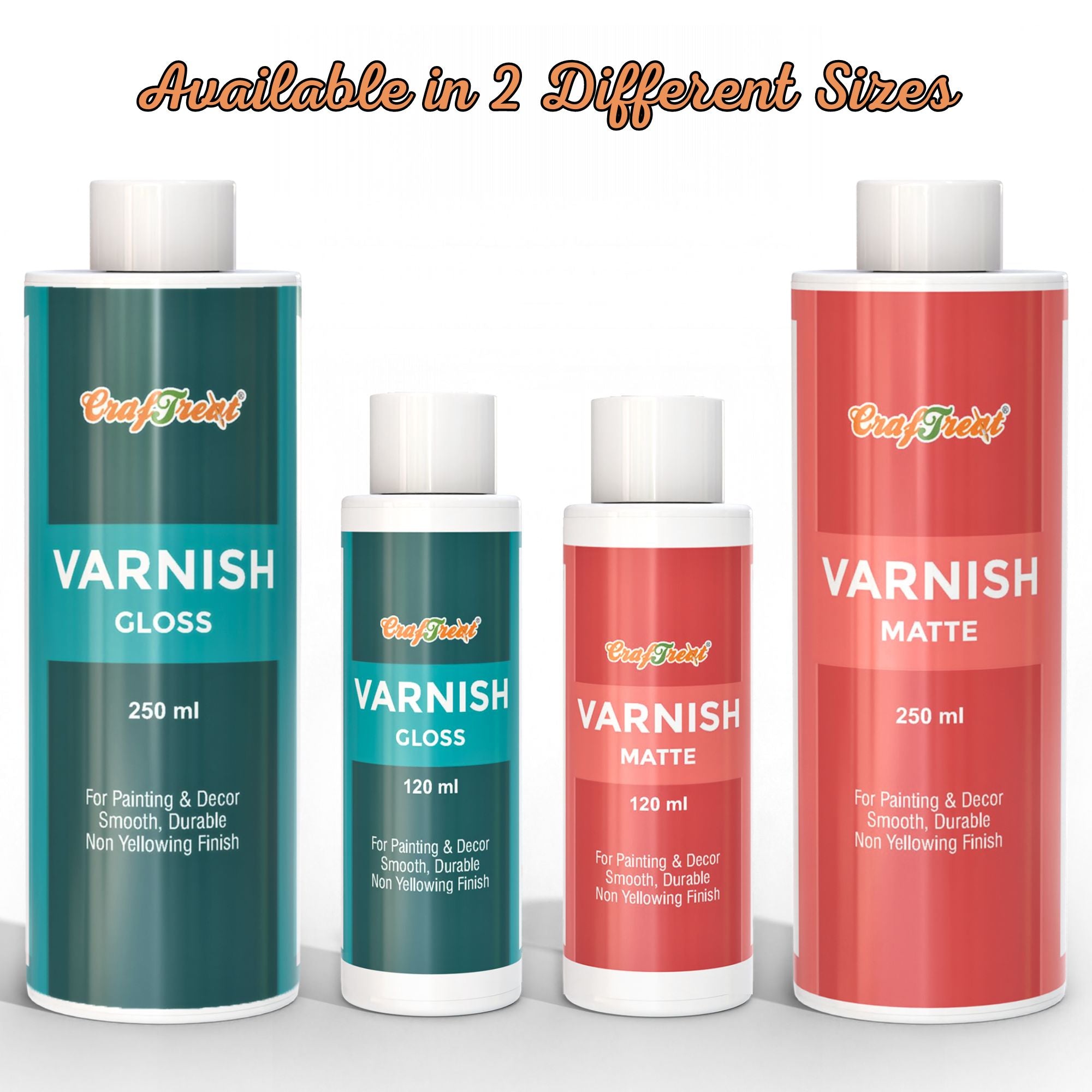 CrafTreat Premium Gloss Varnish - 500ml | Protective Top Coat for Acrylics, Clay, Wood & Canvas Art