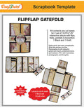 CrafTreat FlipFlap Gatefold Scrapbook Templates2 set 1 Black 1 Kraft