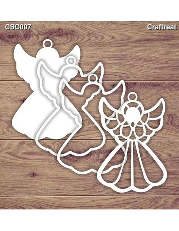 CrafTreat Angel 3D Shaker Chipboard L4.5cm W3.5cm 3D Shaker