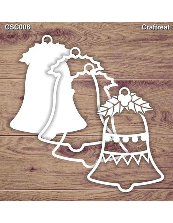 CrafTreat Bell 3D Shaker Chipboard L4.8cm W3.5cm 3D Shaker