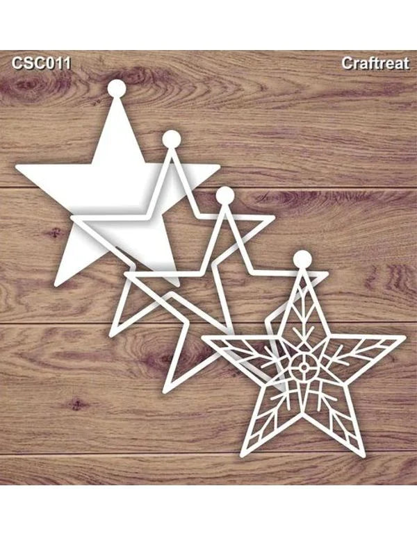 CrafTreat Star 3D Shaker Chipboard L4.5cm W4.5cm 3D Shaker