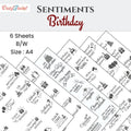 CrafTreat Sentiment Sheets - Birthday  6 designs