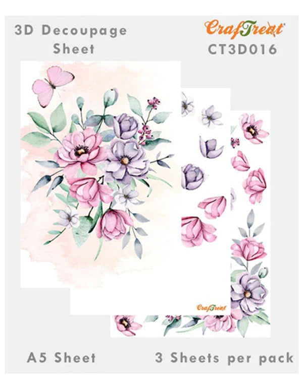 CrafTreat Flower bunch 3D Decoupage Sheet A5