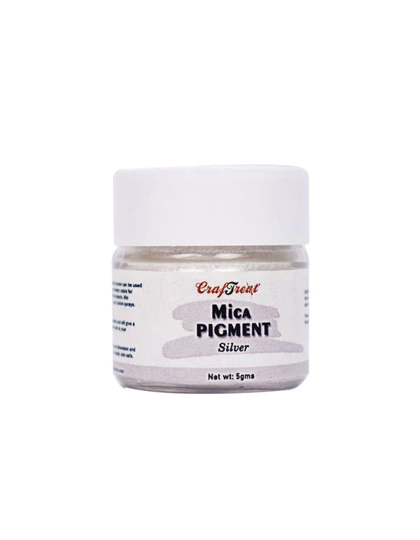 CrafTreat Silver Glitter Mica Pigment Powder 5gms per pack