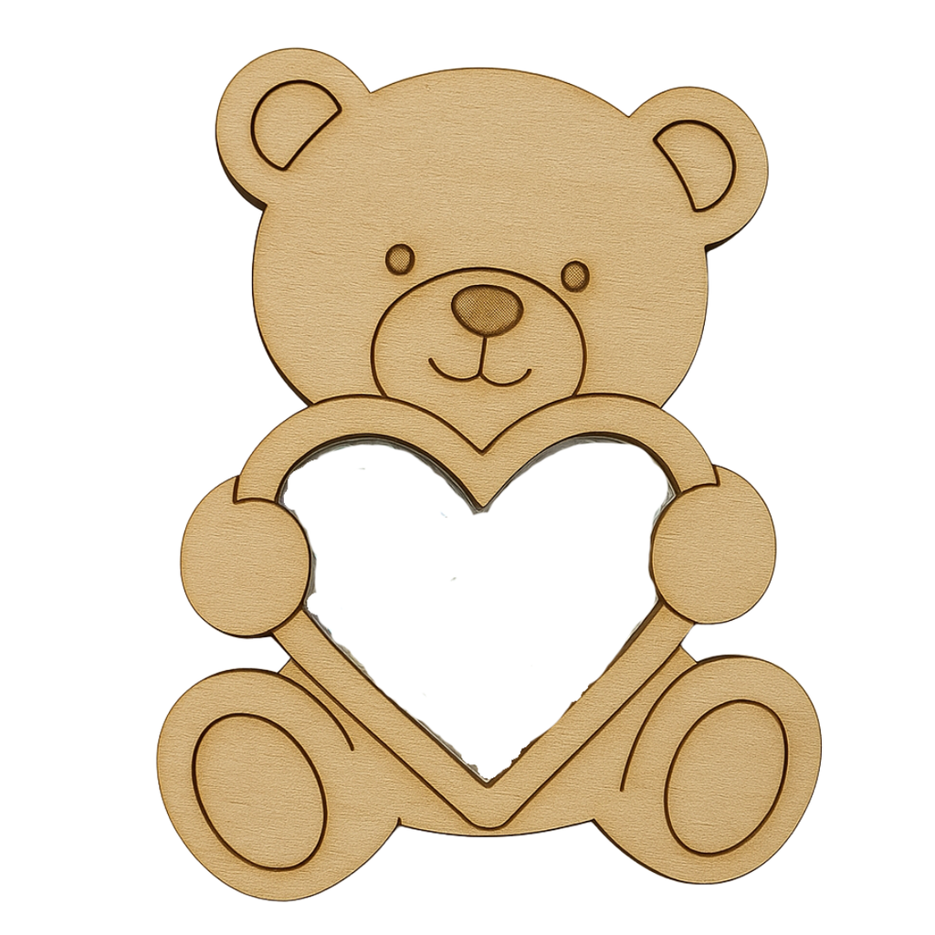 CrafTreat 3D Shaker Chipboards - Teddy With Heart