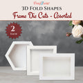 CrafTreat 3D Fold Shapes - Paper Frames White - Assorted Shapes 6pcs