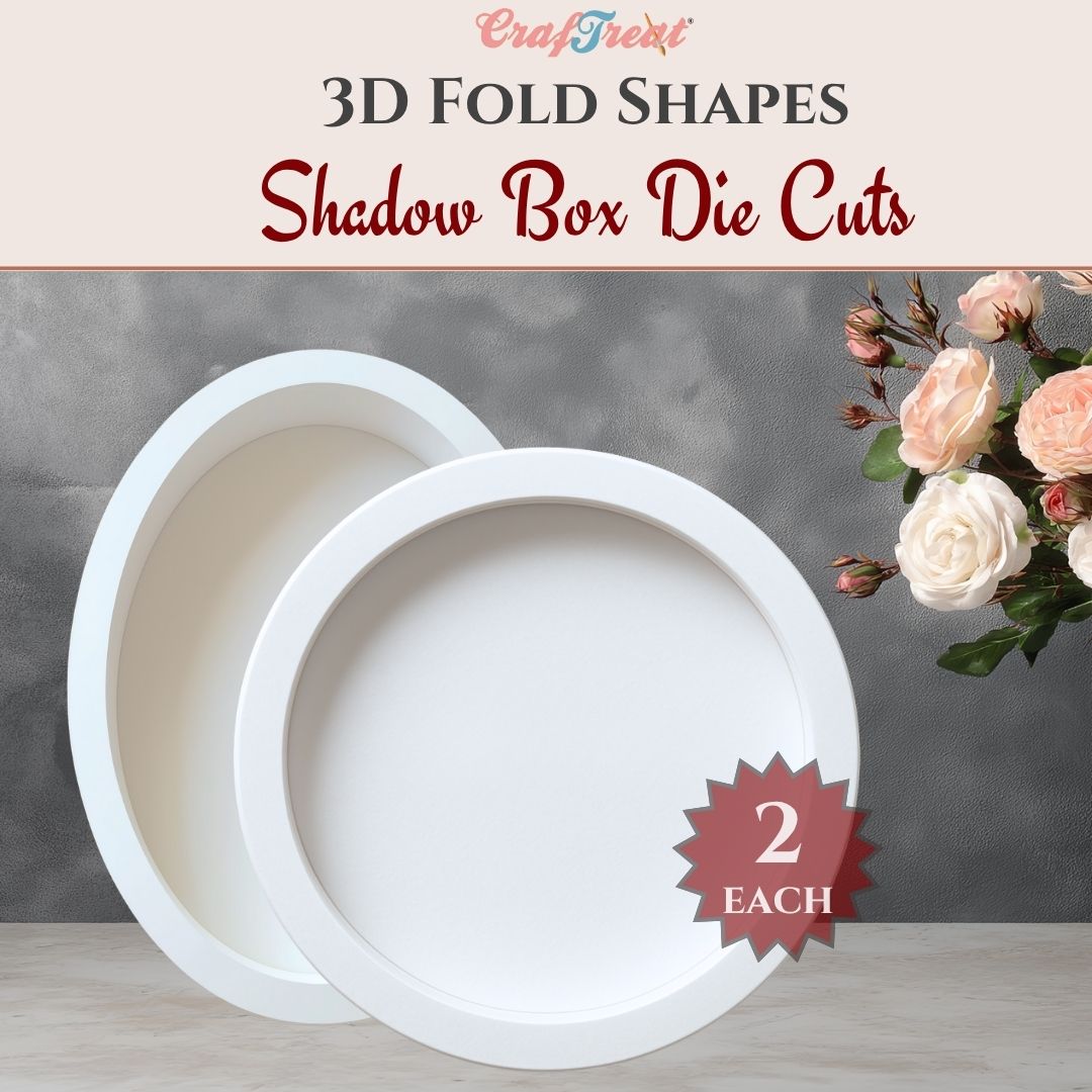 CrafTreat 3D Fold Shapes - Shadow Box White - Assorted Shapes 2 4pcs