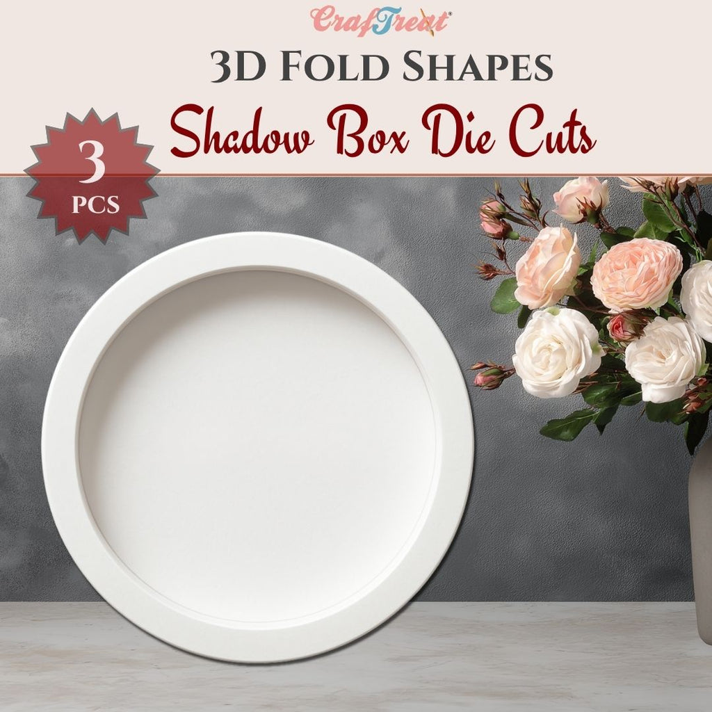 CrafTreat 3D Fold Shapes - Shadow Box White - Circle 3pcs
