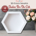 CrafTreat 3D Fold Shapes - Shadow Box White - Hexagon 4pcs