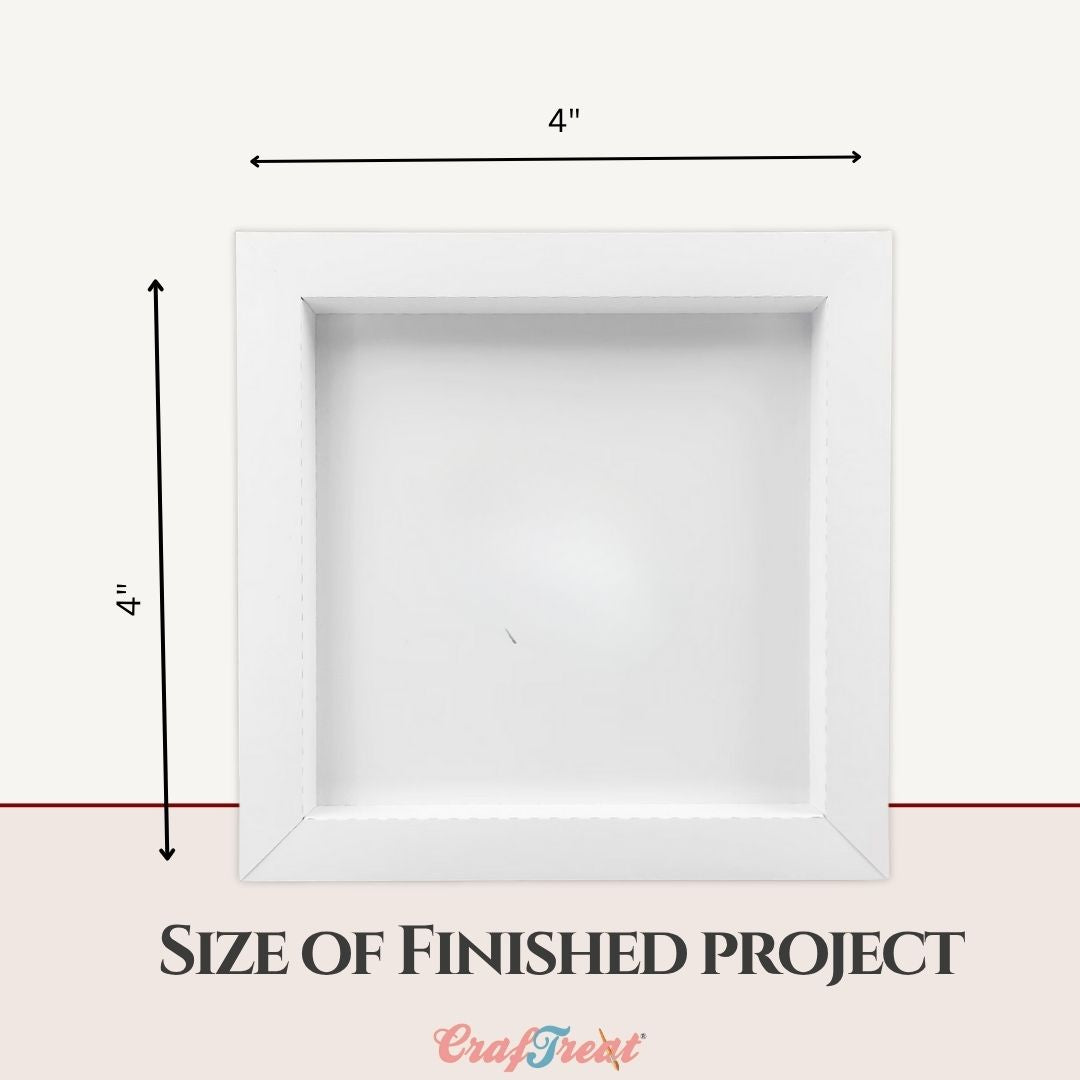 CrafTreat 3D Fold Shapes - Paper Frames White - Assorted Shapes 6pcs