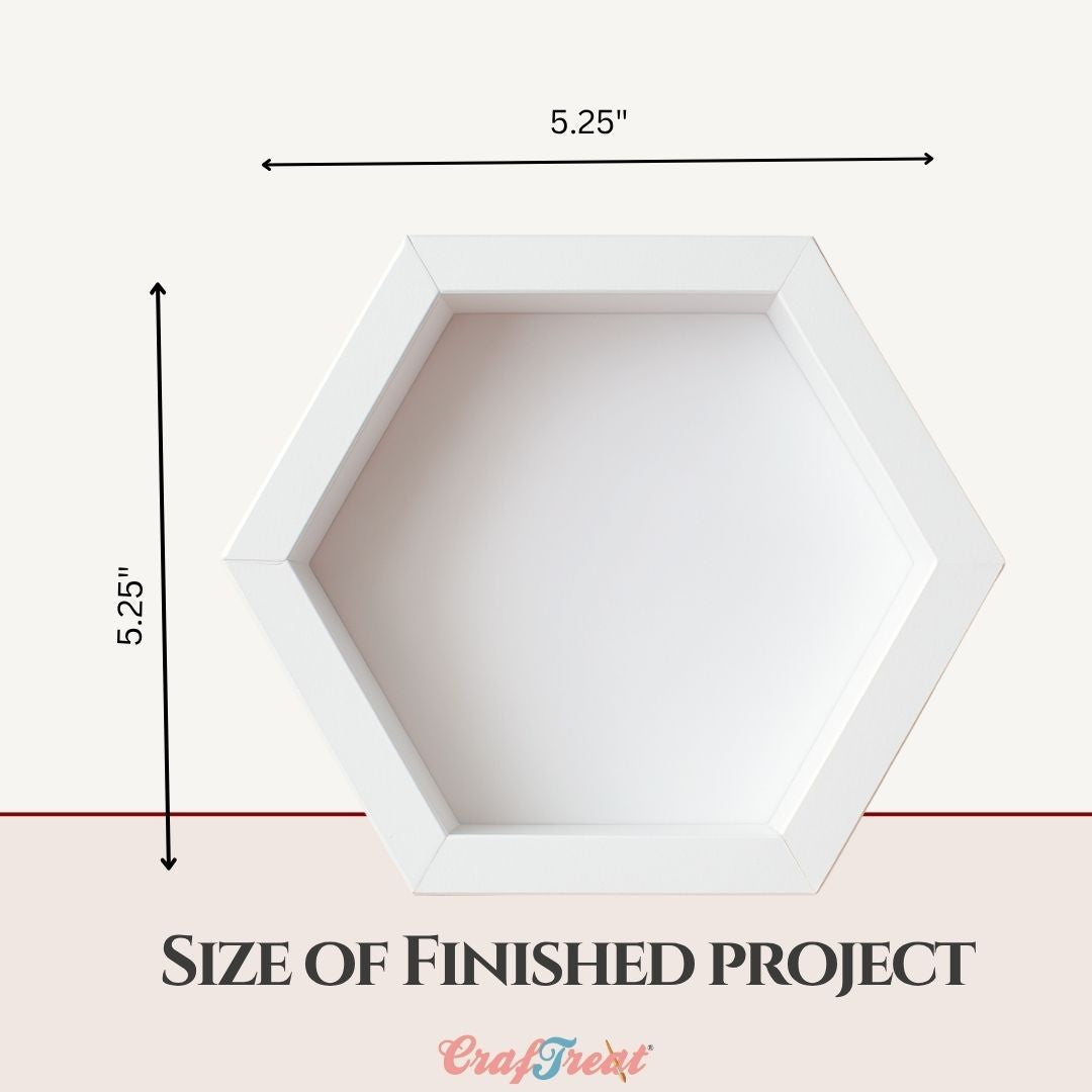 CrafTreat 3D Fold Shapes - Paper Frames White - Assorted Shapes 6pcs