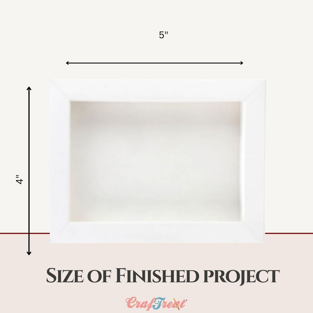 CrafTreat 3D Fold Shapes - Paper Frames White - Assorted Shapes 6pcs