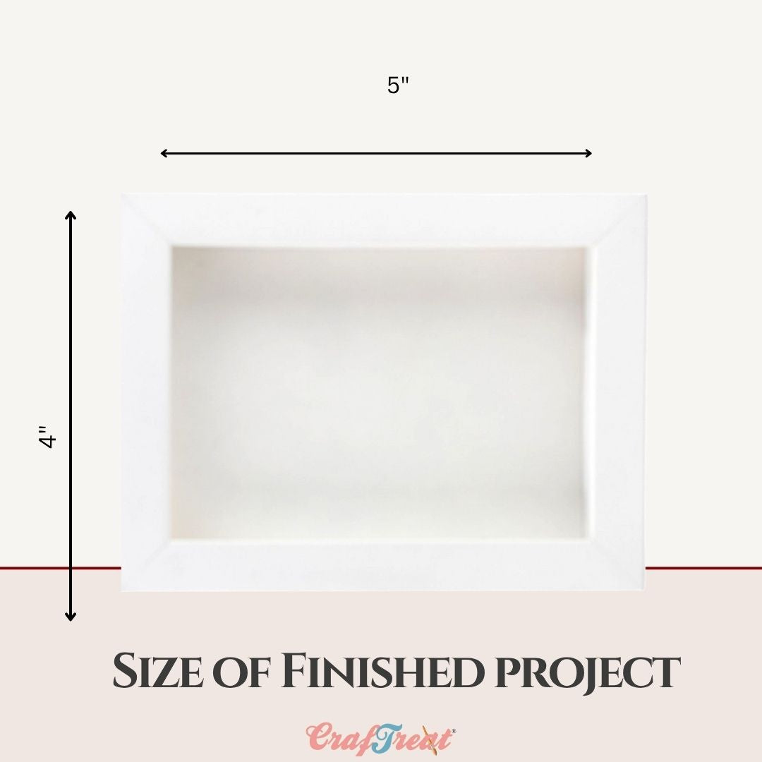 CrafTreat 3D Fold Shapes - Paper Frames White - Assorted Shapes 6pcs