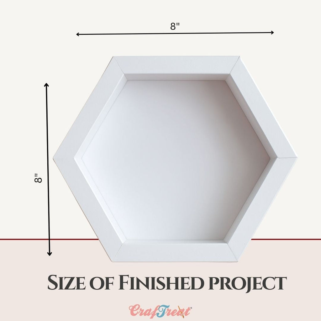 CrafTreat 3D Fold Shapes - Frames White - Hexagon Combo 6pcs