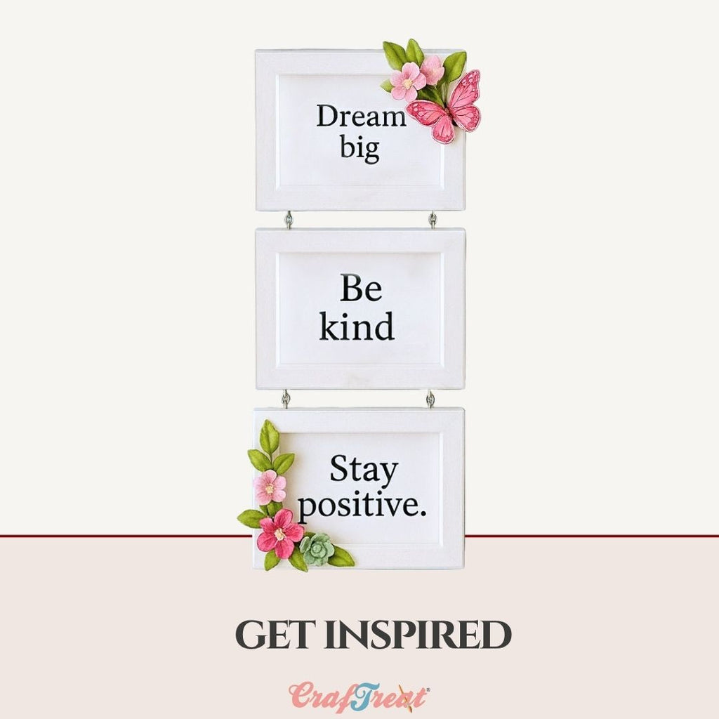 CrafTreat 3D Fold Shapes - Paper Frames White - Rectangle 6pcs