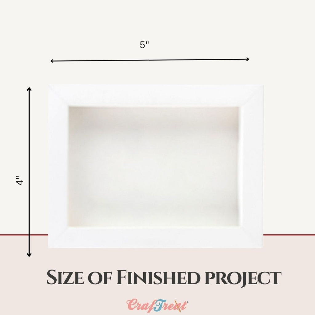 CrafTreat 3D Fold Shapes - Paper Frames White - Rectangle 6pcs