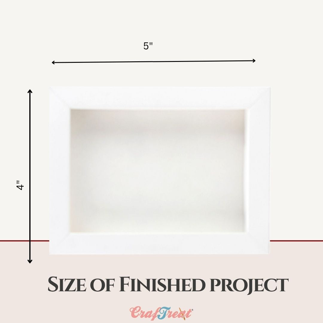 CrafTreat 3D Fold Shapes - Paper Frames White - Rectangle 6pcs