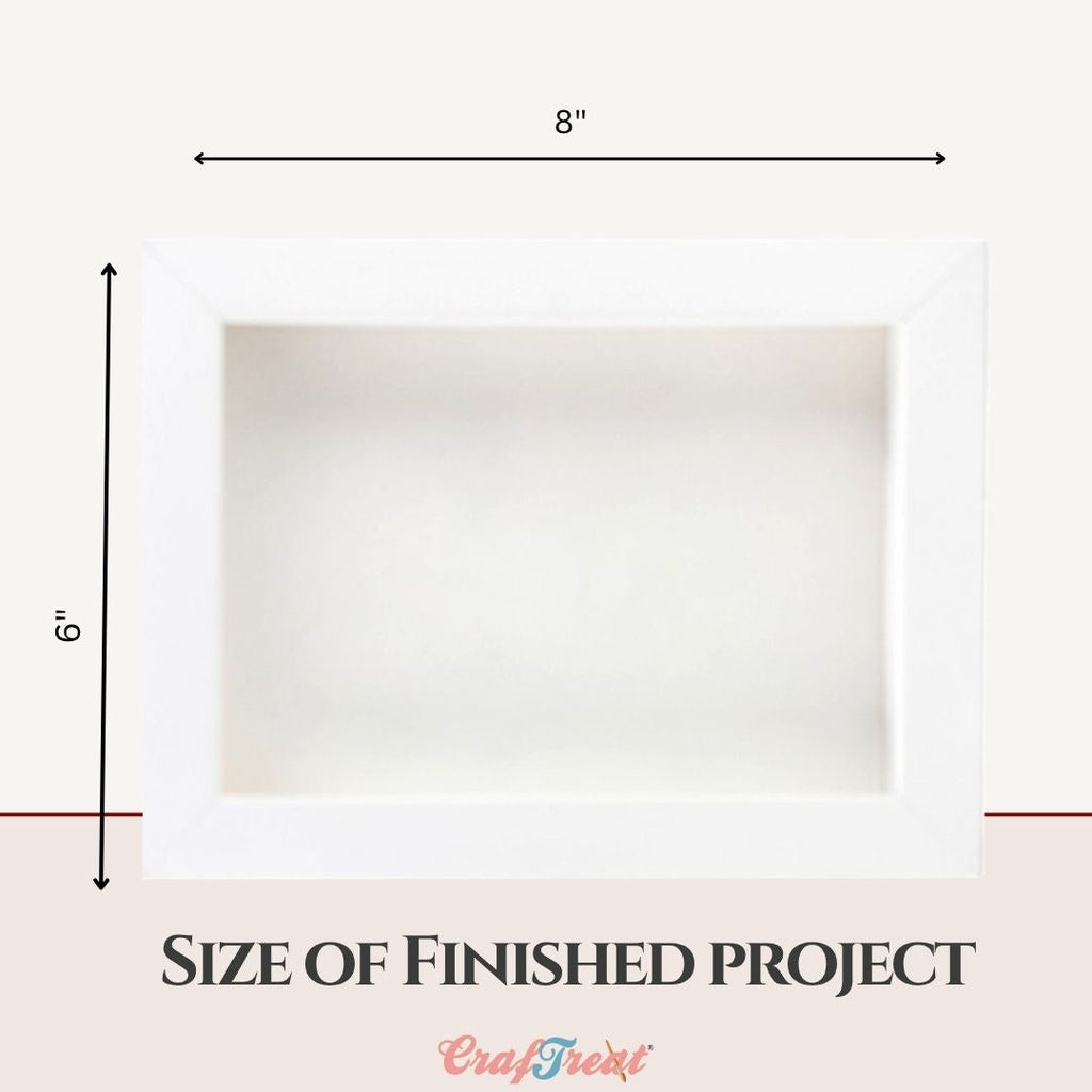 CrafTreat 3D Fold Shapes - Frames White - Rectangle Combo 6pcs