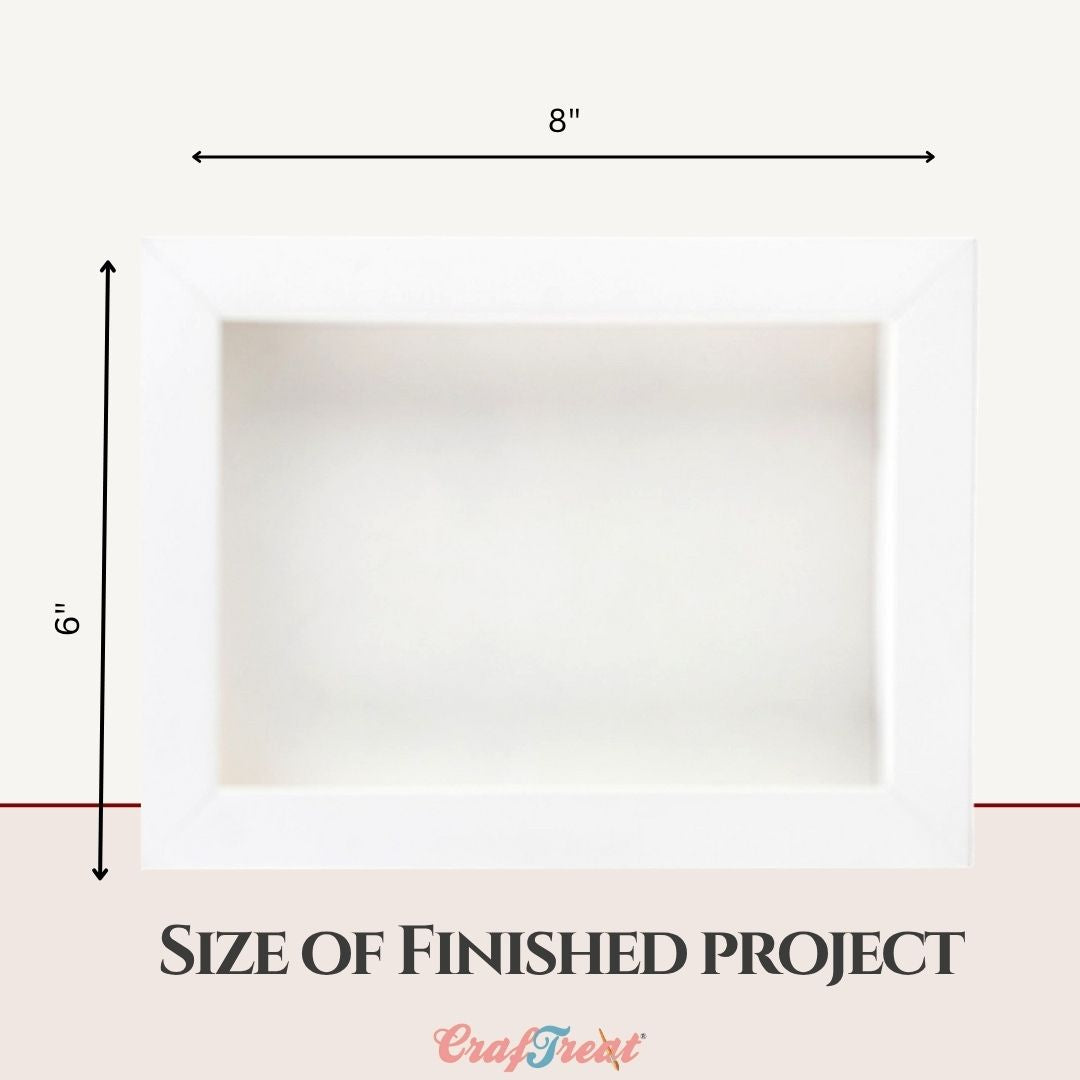 CrafTreat 3D Fold Shapes - Frames White - Rectangle Combo 6pcs
