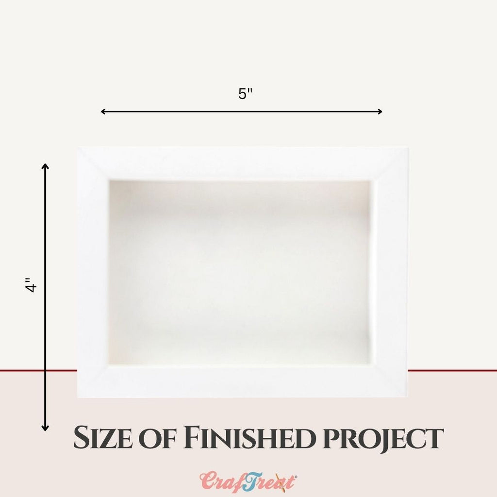 CrafTreat 3D Fold Shapes - Frames White - Rectangle Combo 6pcs