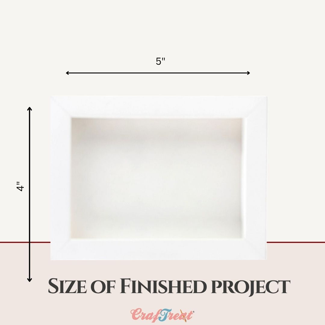 CrafTreat 3D Fold Shapes - Frames White - Rectangle Combo 6pcs
