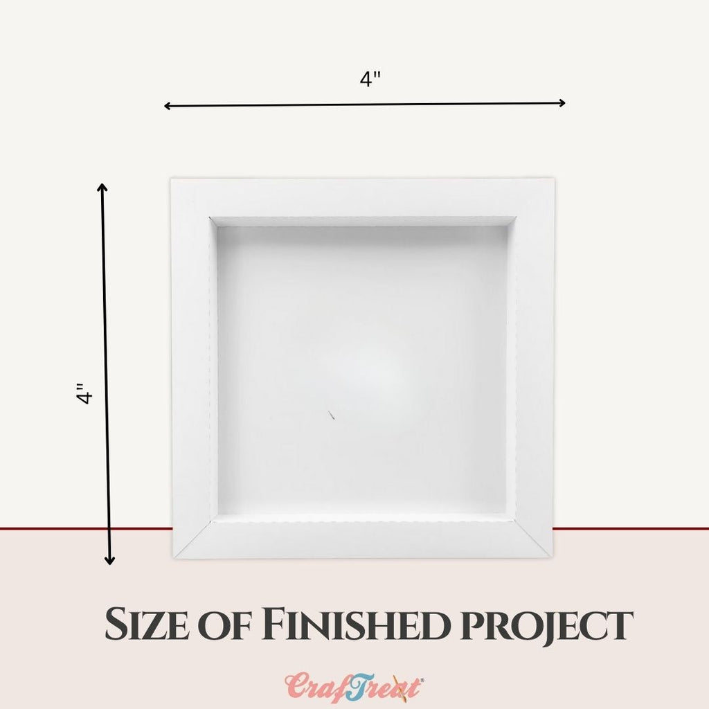 CrafTreat 3D Fold Shapes - Frames White - Square Combo 6pcs