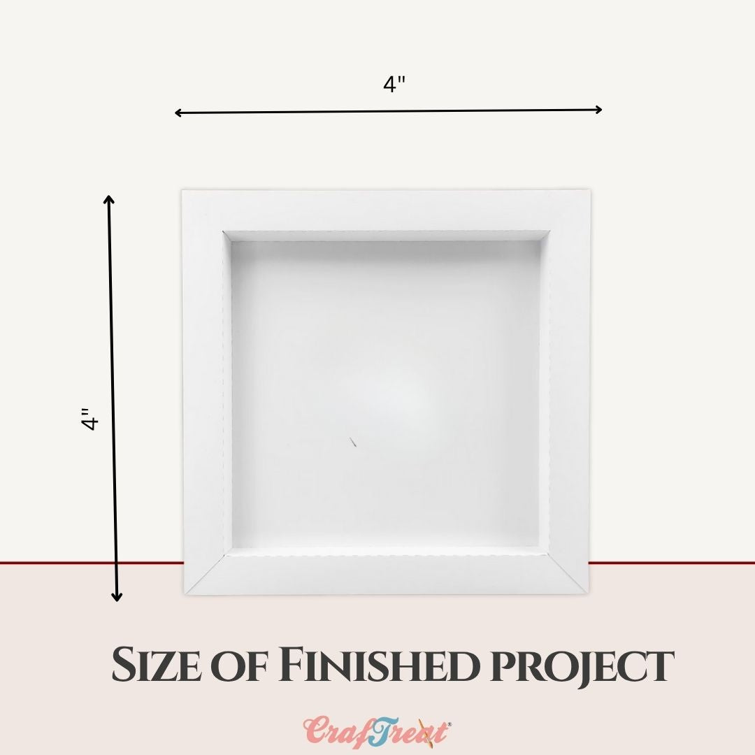 CrafTreat 3D Fold Shapes - Frames White - Square Combo 6pcs