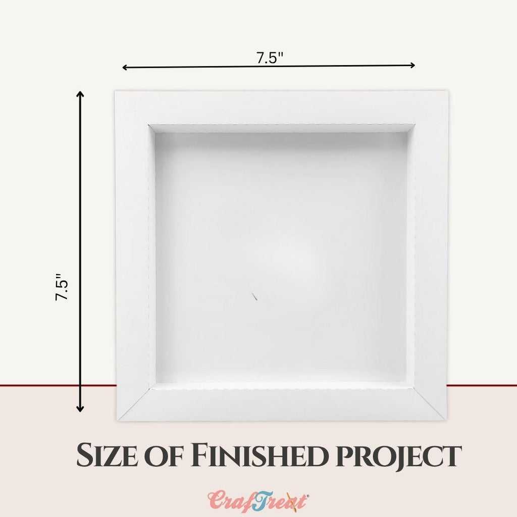 CrafTreat 3D Fold Shapes - Frames White - Square Combo 6pcs