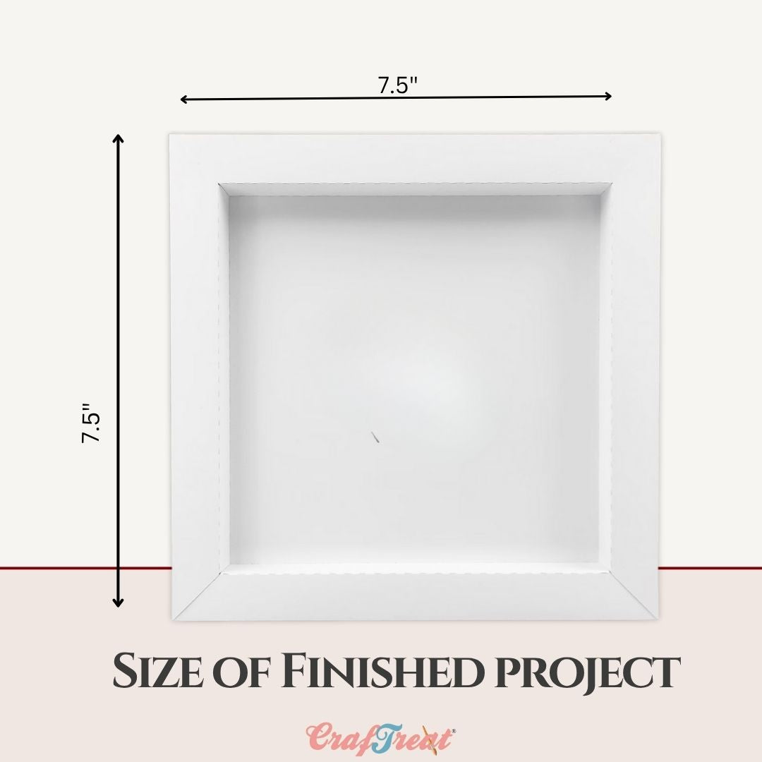 CrafTreat 3D Fold Shapes - Frames White - Square Combo 6pcs