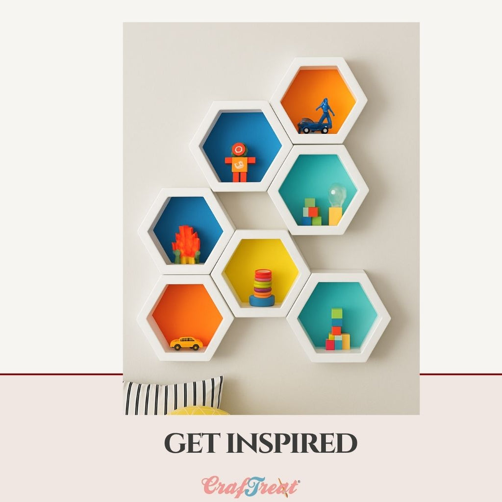 CrafTreat 3D Fold Shapes - Shadow Box White - Assorted Shapes 3pcs