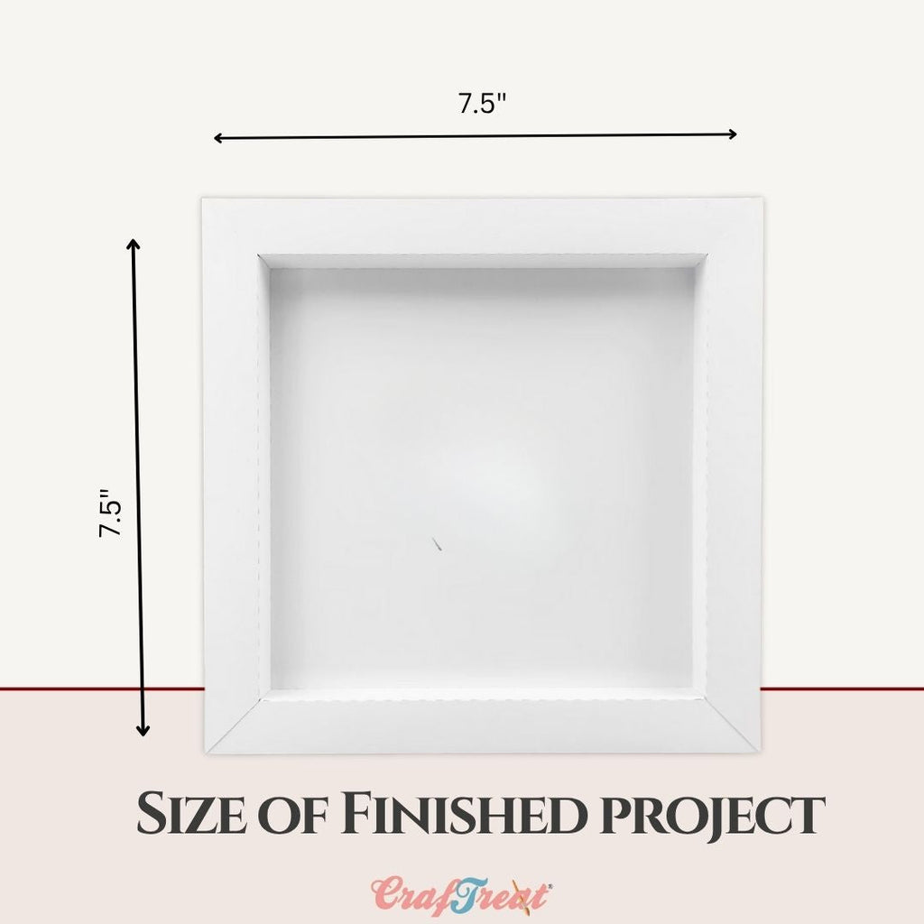 CrafTreat 3D Fold Shapes - Shadow Box White - Assorted Shapes 3pcs