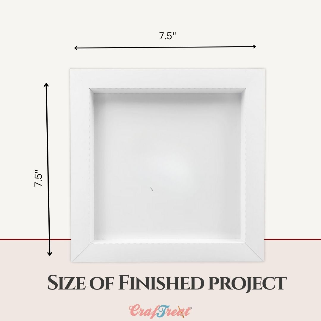 CrafTreat 3D Fold Shapes - Shadow Box White - Assorted Shapes 3pcs