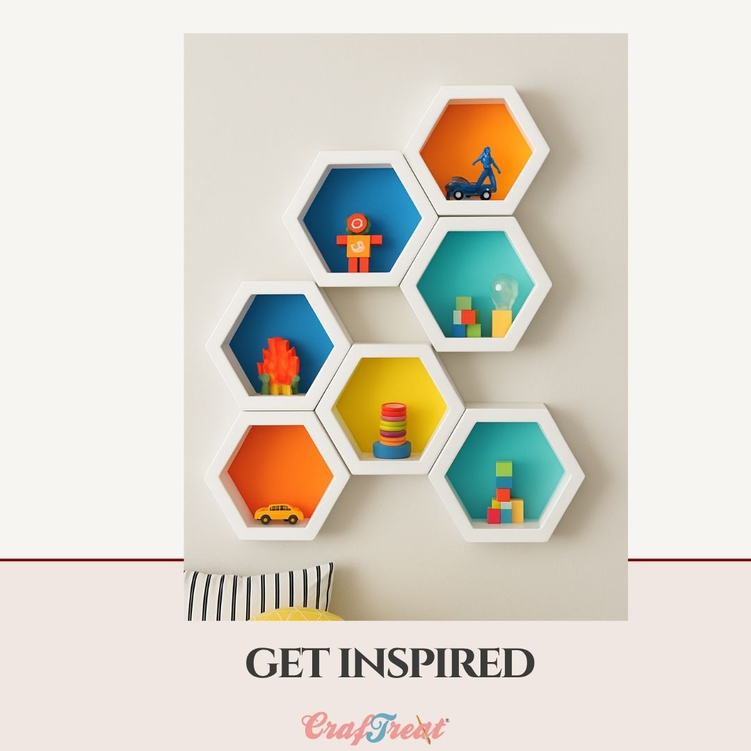 CrafTreat 3D Fold Shapes - Shadow Box White - Hexagon 4pcs
