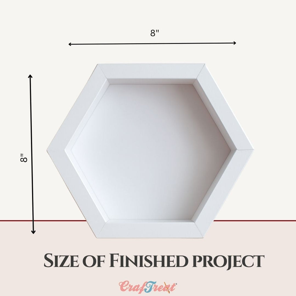 CrafTreat 3D Fold Shapes - Shadow Box White - Hexagon 4pcs