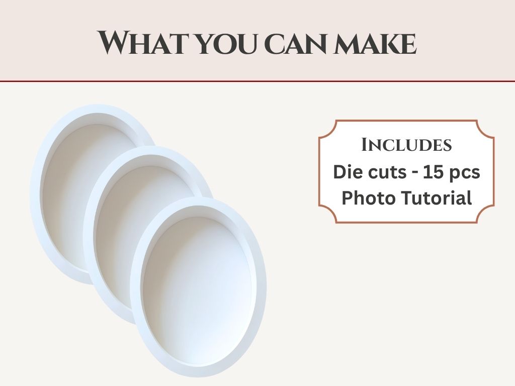 CrafTreat 3D Fold Shapes - Shadow Box White - Oval 3pcs