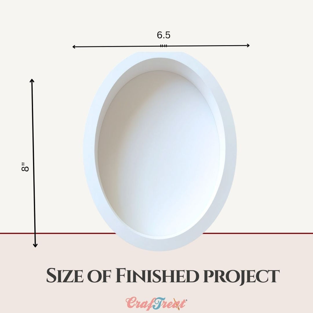 CrafTreat 3D Fold Shapes - Shadow Box White - Oval 3pcs