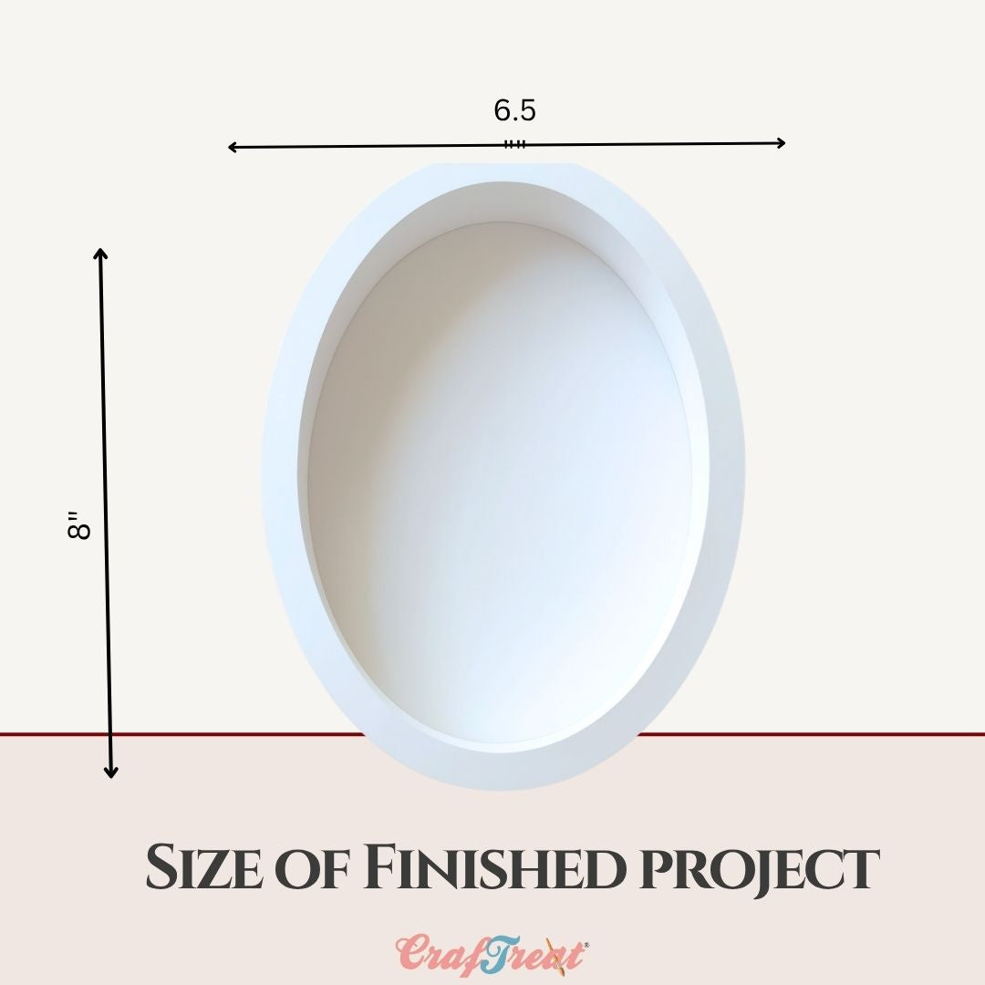 CrafTreat 3D Fold Shapes - Shadow Box White - Oval 3pcs