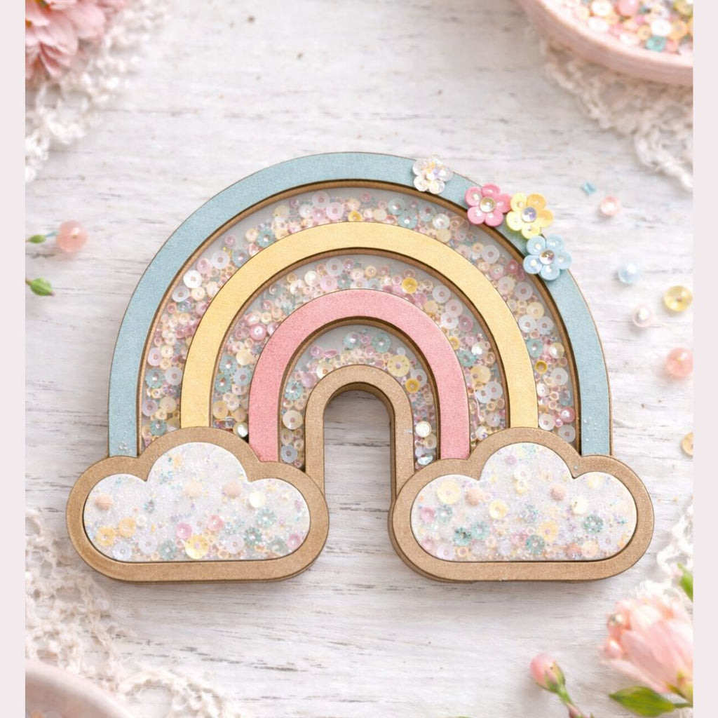 CrafTreat 3D Shaker Chipboards - Rainbow