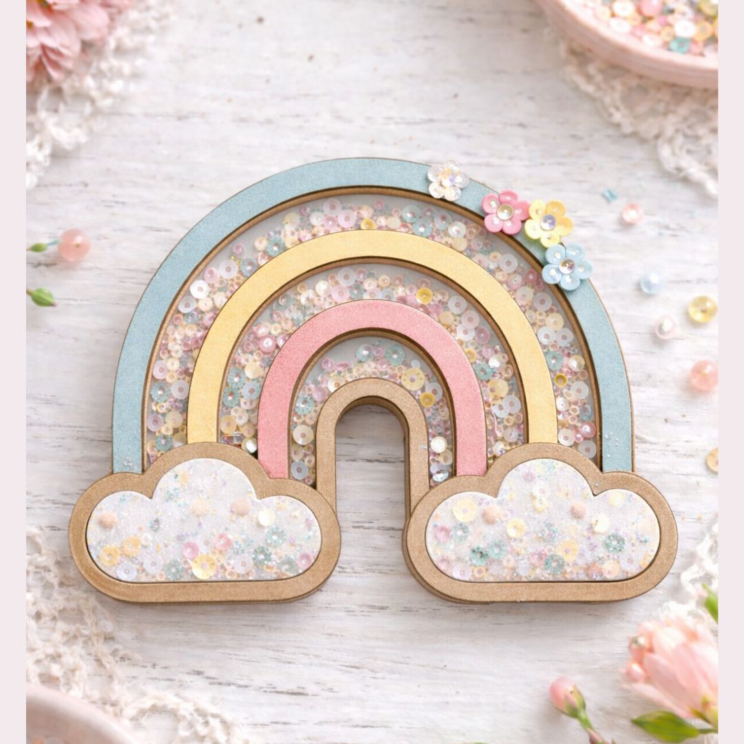 CrafTreat 3D Shaker Chipboards - Rainbow