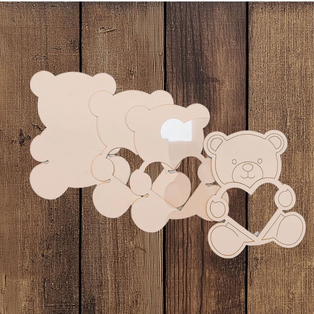 CrafTreat 3D Shaker Chipboards - Teddy With Heart