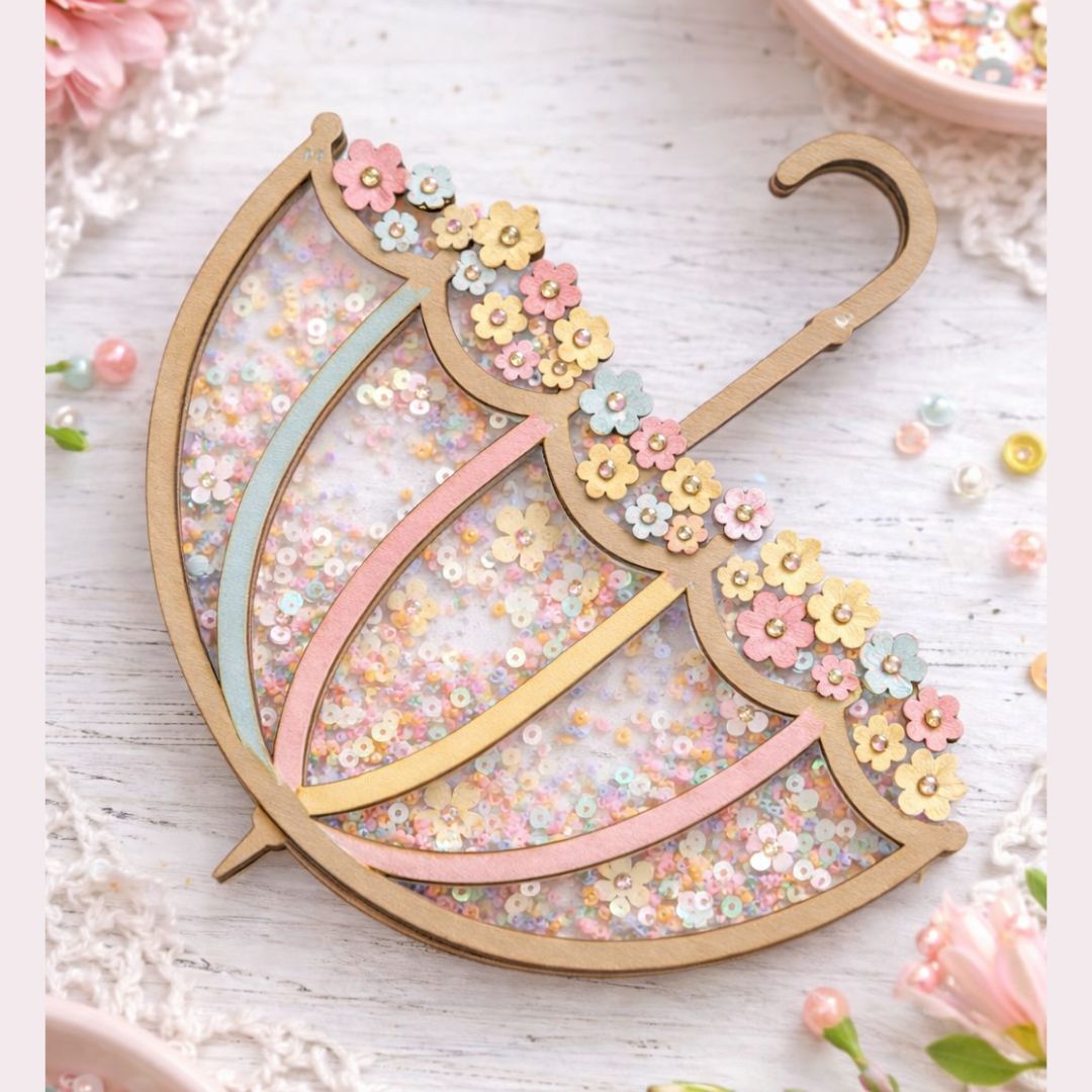 CrafTreat 3D Shaker Chipboards - Umbrella