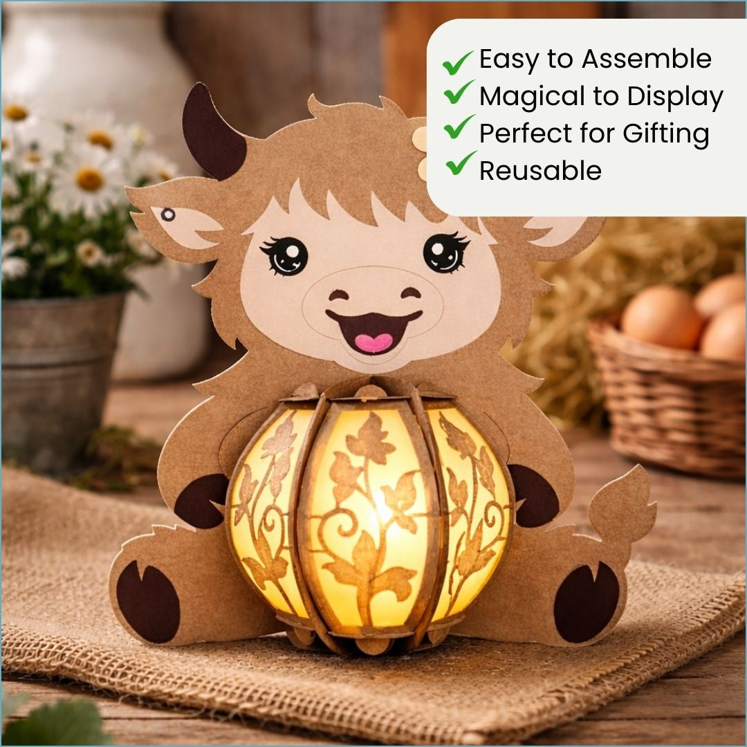 CrafTreat DIY Paper Lanterns - Fluffy Cow