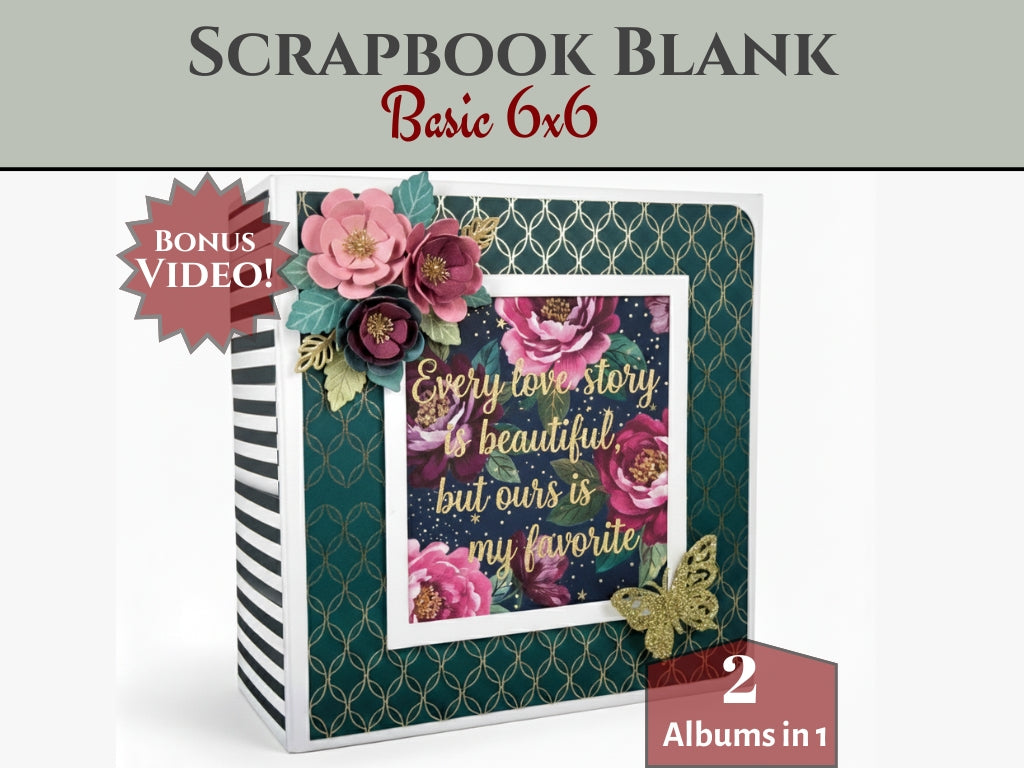 CrafTreat Scrapbook Blank Precut Album Base - Basic 6x6 - White and Ivory