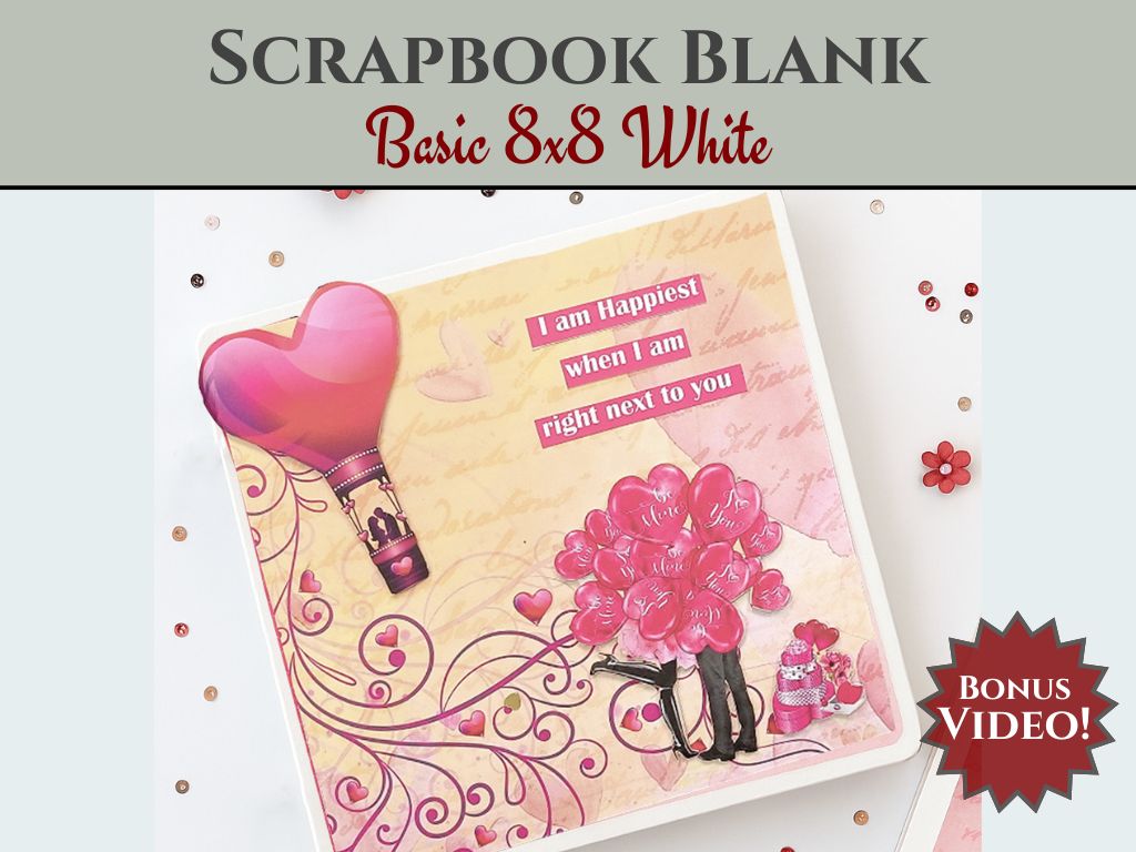 CrafTreat Scrapbook Blank Precut Ablum Base - Basic 8x8 - Ivory White