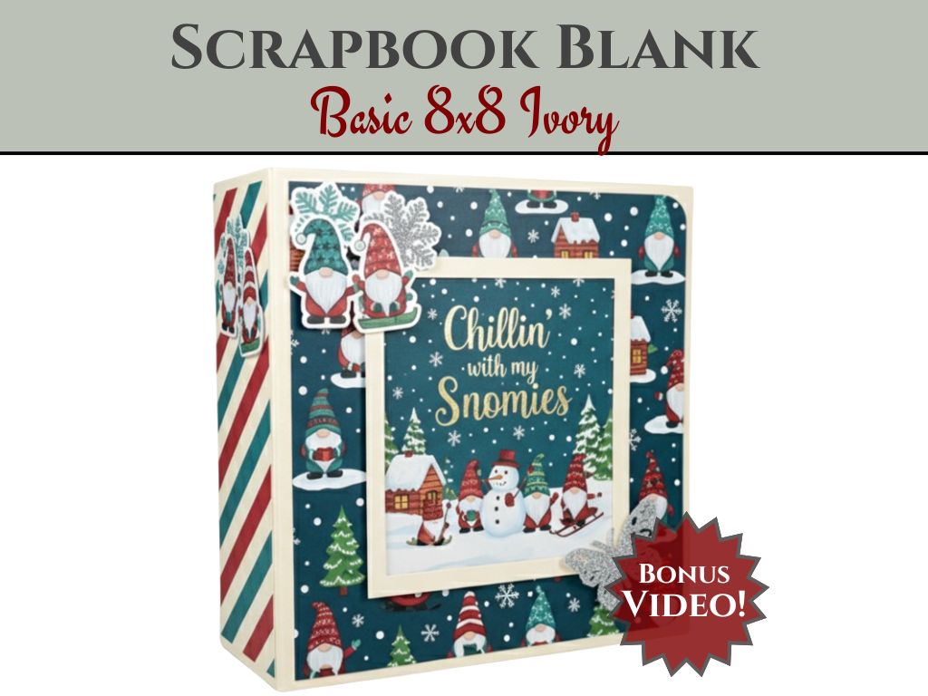 CrafTreat Scrapbook Blank Precut Ablum Base - Basic 8x8 - Ivory White
