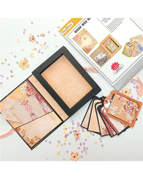 CrafTreat Book Box Shaker Tag Scrapbook Templates2 set 1 Black 1 Kraft