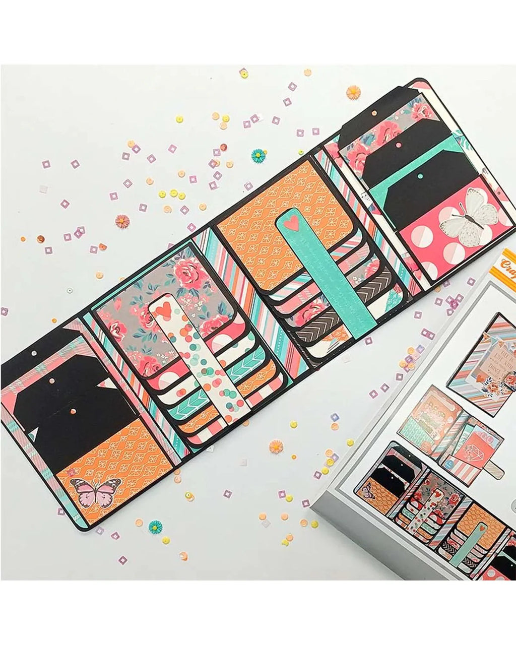 CrafTreat Double Folio Scrapbook Templates2 set 1 Black 1 Kraft