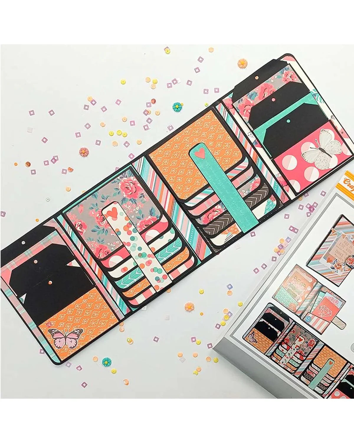 CrafTreat Double Folio Scrapbook Templates2 set 1 Black 1 Kraft