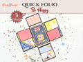 Craftreat Scrapbook Blank Quick Folio - Be Happy - Black, Kraft and White